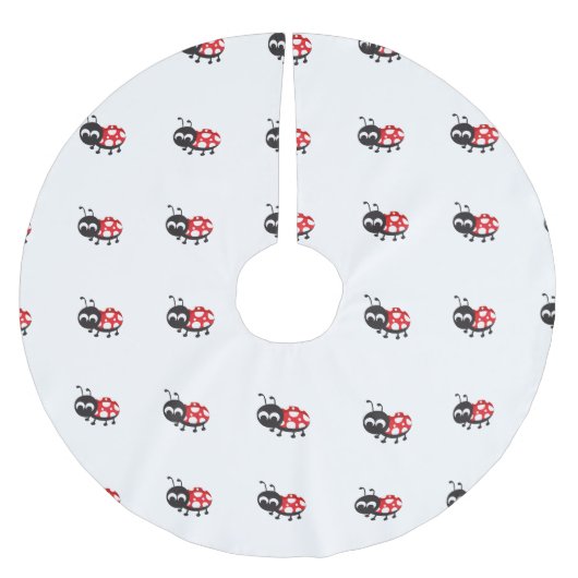Niedlicher Cartoon Ladybug Polyester Weihnachtsbaumdecke (Vorderseite)