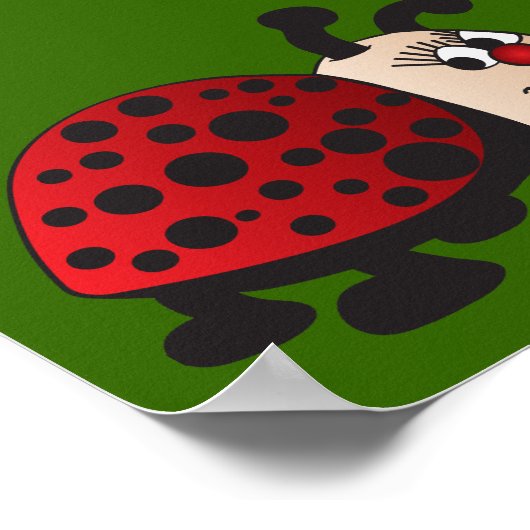 Niedlicher Cartoon Ladybug Poster (Ecke)