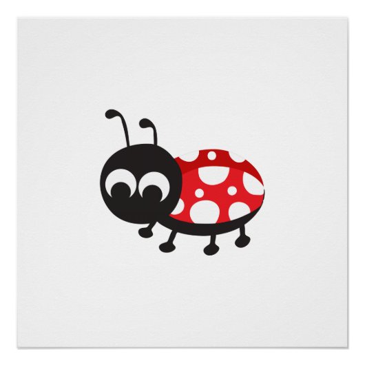 Niedlicher Cartoon Ladybug Poster (Vorderseite)