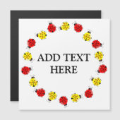 Niedlicher Cartoon Ladybugs in rot und gelb Magnetkarte (Vorne/Hinten)