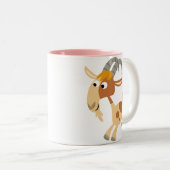 Niedlicher Cartoon-laufende Ziegen-Tasse Zweifarbige Tasse (VorderseiteRechts)
