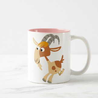 Niedlicher Cartoon-laufende Ziegen-Tasse Zweifarbige Tasse