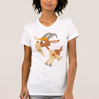 Niedlicher Cartoon-laufender Ziegen-Frauen-T - T-Shirt