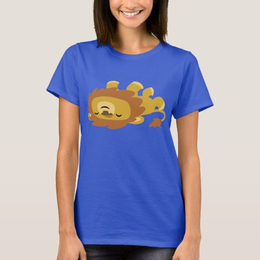 Niedlicher Cartoon Lazy Lion Women T - Shirt (Vorderseite)
