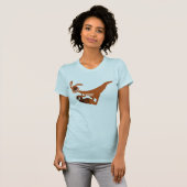 Niedlicher Cartoon Leaping Kangaroo Frauen T - Shi T-Shirt (Vorne ganz)