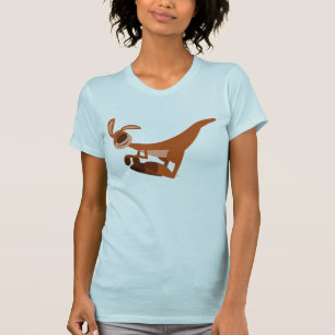 Niedlicher Cartoon Leaping Kangaroo Frauen T - Shi T-Shirt