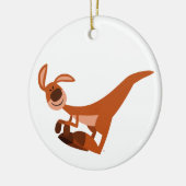 Niedlicher Cartoon Leaping Kangaroo Keramikornament (Links)