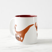 Niedlicher Cartoon Leaping Kangaroo Zweifarbige Tasse (Vorderseite Links)