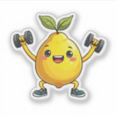 Niedlicher Cartoon Lemon Character Fun Lemon Aufkleber (Vorderseite)