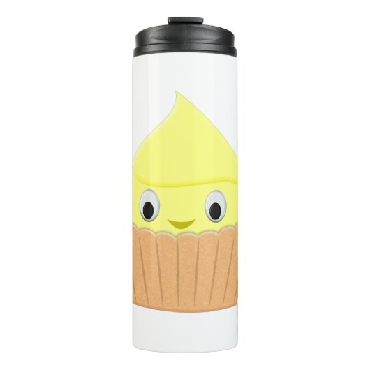 Niedlicher Cartoon Lemon Cupcake Thermosbecher (Vorderseite)