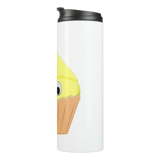 Niedlicher Cartoon Lemon Cupcake Thermosbecher (Nach rechts gedreht)