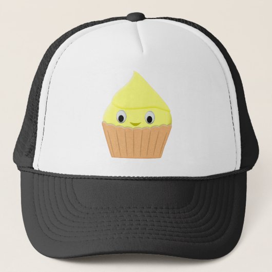 Niedlicher Cartoon Lemon Cupcake Truckerkappe (Vorderseite)