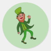 Niedlicher Cartoon Leprechaun St. Patrick's Day Runder Aufkleber (Vorderseite)