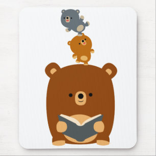 Niedlicher Cartoon Lesebar und Cubs Mousepad