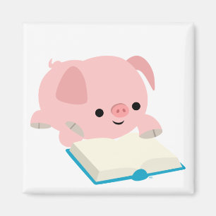 Niedlicher Cartoon Lesen des Pigmentmagazins Magnet