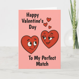 Niedlicher Cartoon Liebe Herzens Valentinstag Karte