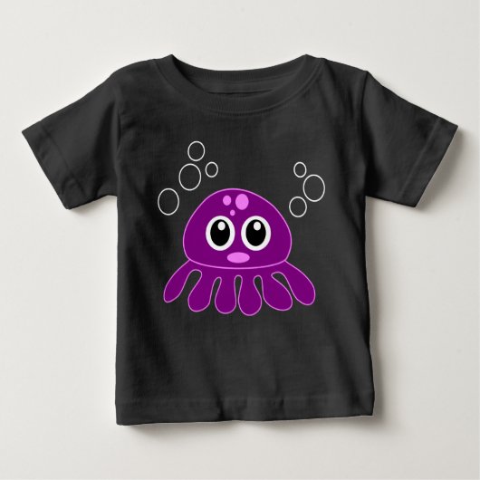 Niedlicher Cartoon Lila Oktopus Baby T-shirt (Vorderseite)