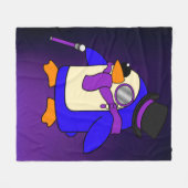 Niedlicher Cartoon lila Pinguin Fleecedecke (Vorderseite (Horizontal))