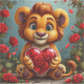 Niedlicher Cartoon Lion Aufkleber (Vorderseite)