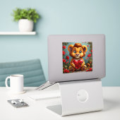 Niedlicher Cartoon Lion Aufkleber (Laptop auf Schreibtisch)