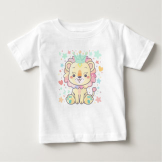 Niedlicher Cartoon Lion Cub mit Crown Baby T - Shi Baby T-shirt