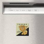 Niedlicher Cartoon Lion Danke Square Magnet (In Situ (Geschirrspüler))