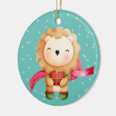 Niedlicher Cartoon Lion Grandchild Weihnachten Keramik Ornament (Links)