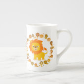 Niedlicher Cartoon Lion Mandala Bone China Tasse (Rechts)
