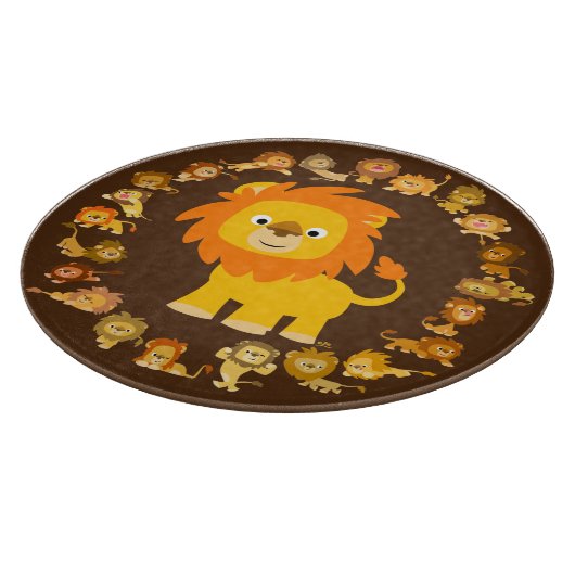 Niedlicher Cartoon Lion Mandala Cutting Board Schneidebrett (Ecke)