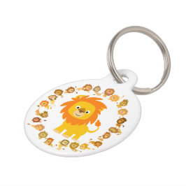 Niedlicher Cartoon Lion Mandala Dog Tag Tiernamensmarke