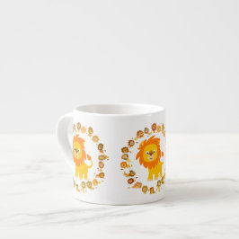 Niedlicher Cartoon Lion Mandala Espresso Tasse