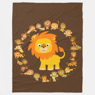 Niedlicher Cartoon Lion Mandala Fleece Blanket
