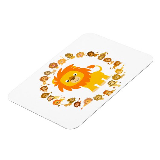 Niedlicher Cartoon Lion Mandala Flexible Magnet (Linke Seite)