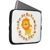 Niedlicher Cartoon Lion Mandala Laptop Sleeve (Vorne Rechts)
