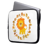 Niedlicher Cartoon Lion Mandala Laptop Sleeve (Vorderseite Links)