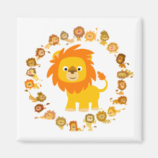 Niedlicher Cartoon Lion Mandala Magnet
