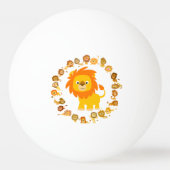 Niedlicher Cartoon Lion Mandala Ping Pong Ball Tischtennisball (Vorderseite)