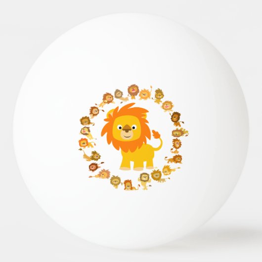 Niedlicher Cartoon Lion Mandala Ping Pong Ball Tischtennisball (Rückseite)