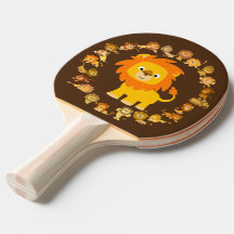 Niedlicher Cartoon Lion Mandala Ping Pong Paddle