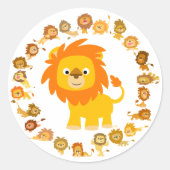 Niedlicher Cartoon Lion Mandala Sticker (Vorderseite)