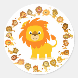 Niedlicher Cartoon Lion Mandala Sticker