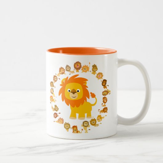 Niedlicher Cartoon Lion Mandala Tasse (Rechts)