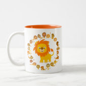 Niedlicher Cartoon Lion Mandala Tasse (Links)