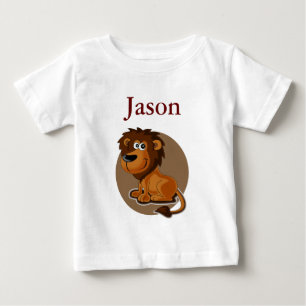 Niedlicher Cartoon Lion mit Monogramm Baby T-shirt