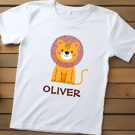 Niedlicher Cartoon Lion Personalisiert Baby T-shirt