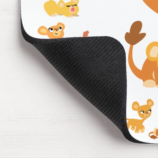 Niedlicher Cartoon Lionesses Mandala Mousepad (Ecke)