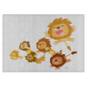 Niedlicher Cartoon Lions Parade Cutting Board Schneidebrett (Vorderseite)
