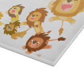 Niedlicher Cartoon Lions Parade Cutting Board Schneidebrett (Ecke)