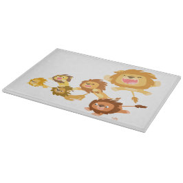 Niedlicher Cartoon Lions Parade Cutting Board Schneidebrett