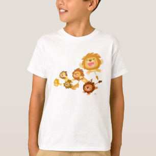 Niedlicher Cartoon Lions Parade Kinder T - Shirt